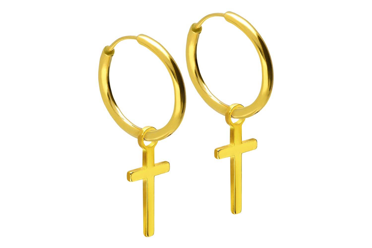 Chirurgenstahl Ohrclicker Creolen KREUZ von Piercingline